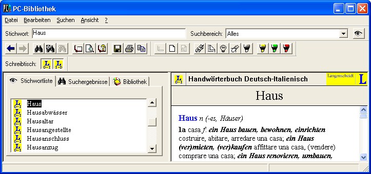 Screenshot PC-Bibliothek